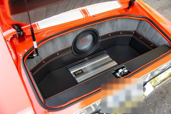 Camaro custom upholstered audio trunk